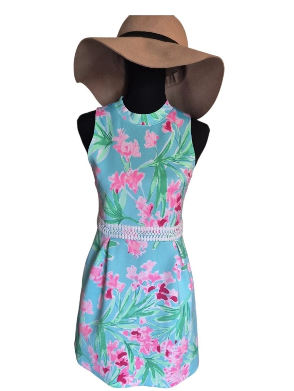 Lilly Pulitzer Pink & Aqua Floral Al Fresco Girls Dress- Size 16